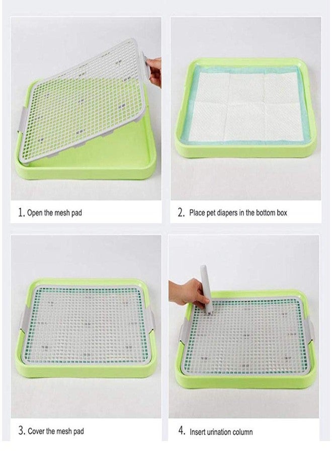 PATPAT® Dog Pet Puppy Potty Training Indoor Mesh Toilet Regular Protect Litter Tray Pan Pad Holder Keep Paws Dry and Floor Clean (19X 14 Inch, Blue) - Image 4